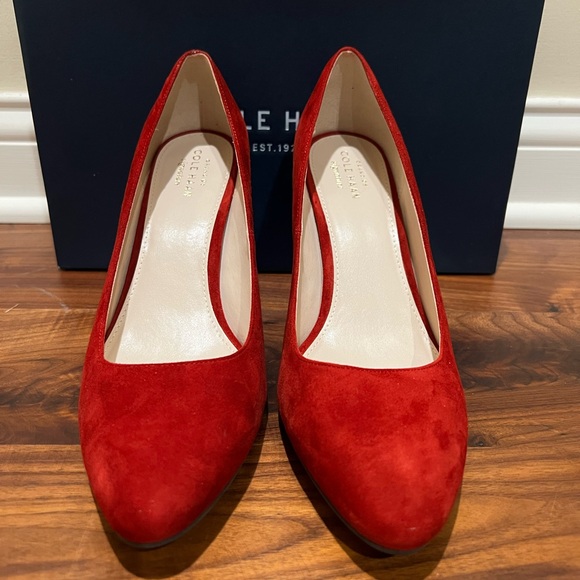 Cole Haan Justine Pump Suede 3.5” Size 9 Sundried Tomato NEW - Picture 2 of 7